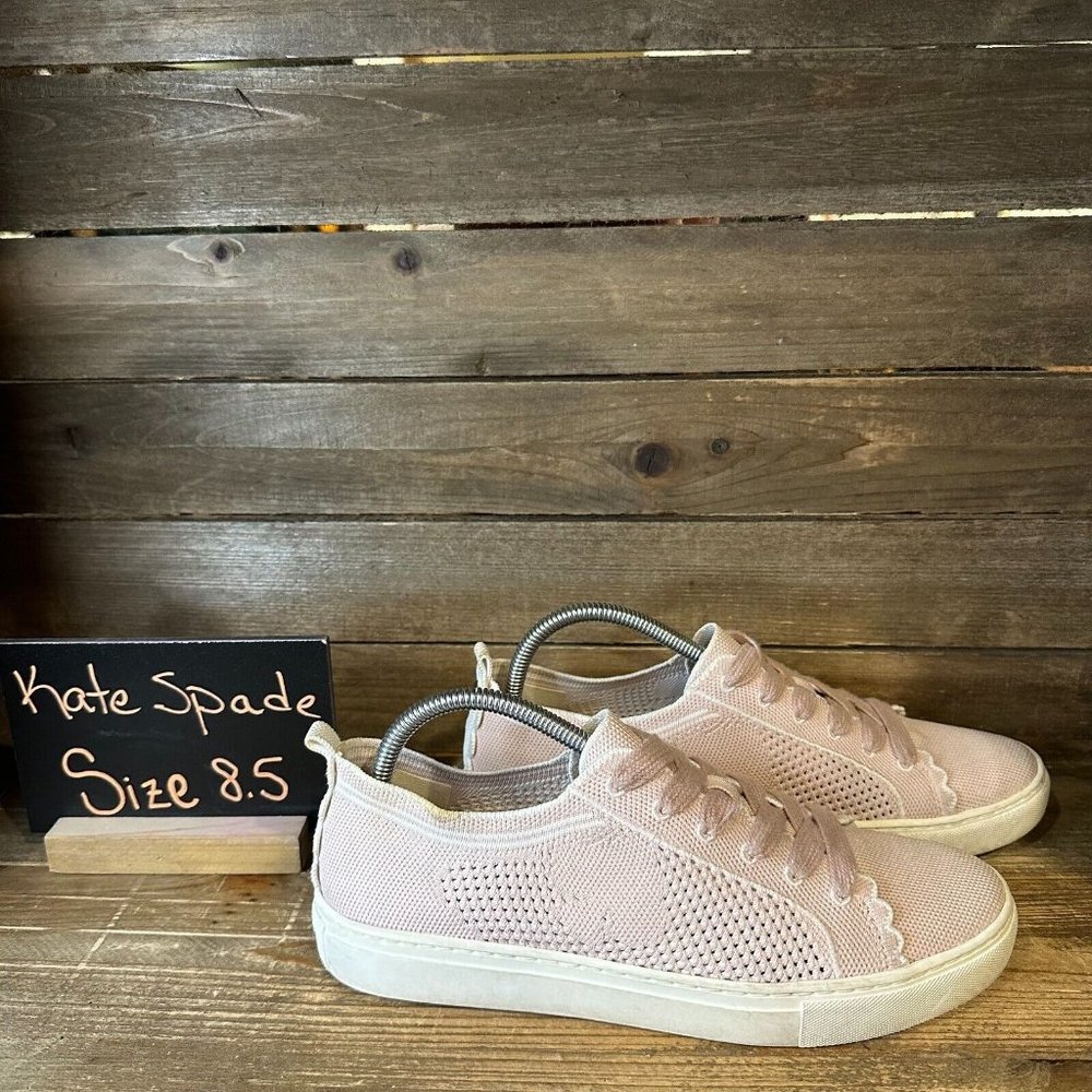 Womens Kate Spade Ainslee Pink Scalloped Knit Casual Shoes Sneakers Size 8.5 B